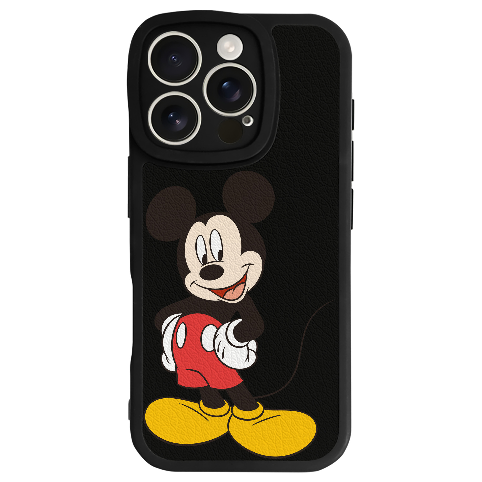 （画像用） ミッキーマウス Mickey Mouse 【iPhone 16シリーズ対応】シリコンスマホケース（レザー調） 材質：シリコン